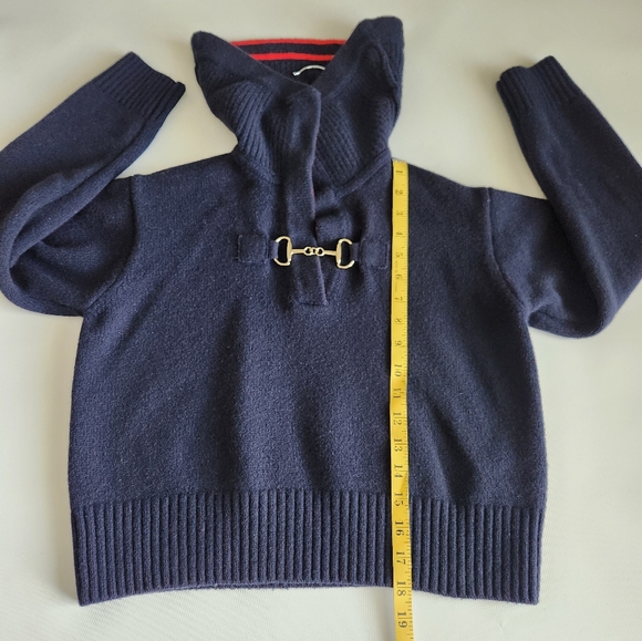 SANDRO WILLIANS Puritan Collar Wool Sweater in Navy Blue Size:0 - Picture 8 of 14